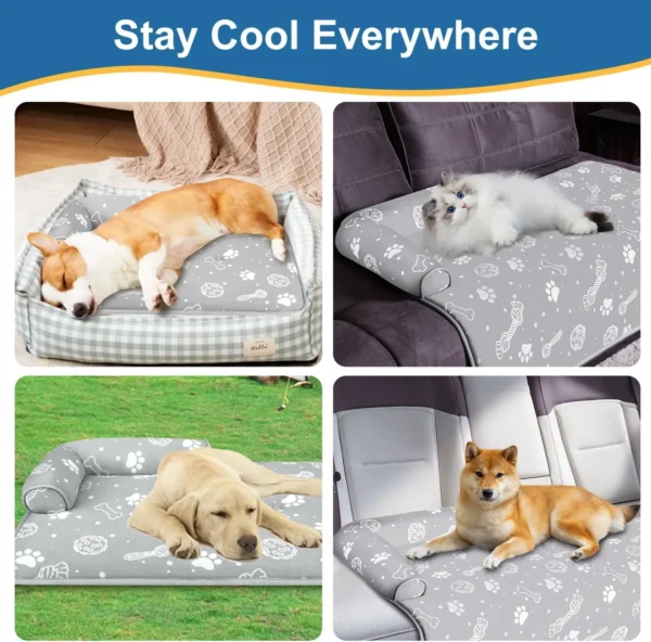 Self-Cooling Dog Mat with Pillows – 39''x28'', Washable & Foldable - Image 2